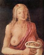 Albrecht Durer Old woman with Bag of coins oil painting artist
